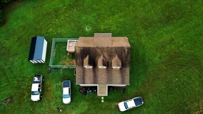 Drone view of the Charlotte roof