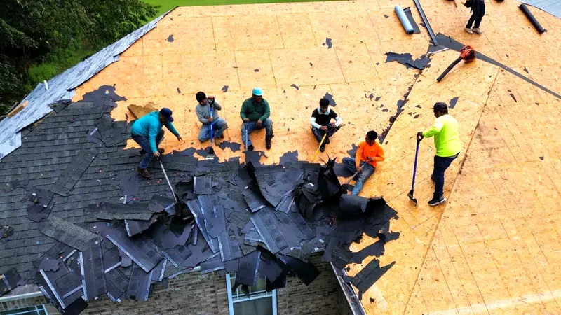 TRS crew on a tear-off